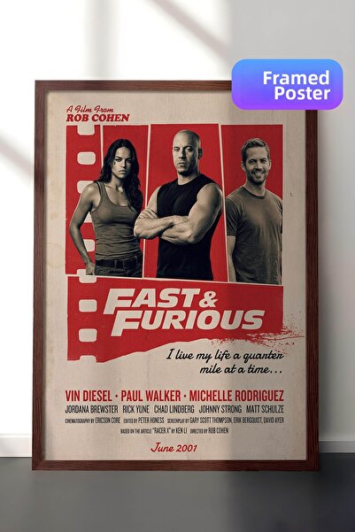 Postifull Αφίσα Fast & Furious με καφέ πλαίσιο, Πίνακας Κινηματογράφου και Τη...