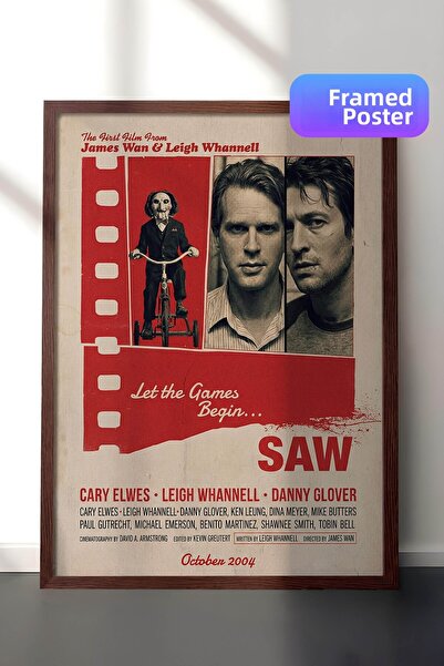 Postifull Αφίσα με καφέ πλαίσιο Saw, Πίνακας Κινηματογράφου και Τηλεοπτικής Σ...