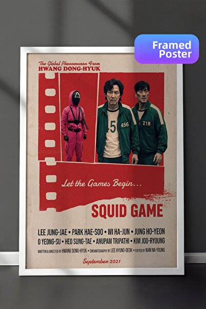 Postifull Αφίσα Squid Game με λευκό πλαίσιο, Πίνακας κινηματογράφου και τηλεο...