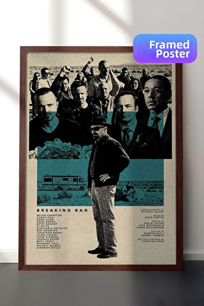 Postifull Αφίσα Breaking Bad με καφέ πλαίσιο, Πίνακας κινηματογράφου και τηλε...