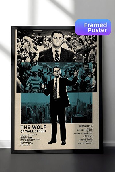 Postifull Ο Λύκος της Γουόλ Στριτ, αφίσα με μαύρο πλαίσιο, πίνακας κινηματογρ...