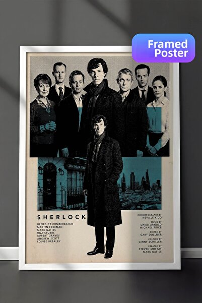 Postifull Αφίσα με λευκό πλαίσιο Σέρλοκ, Πίνακας Κινηματογράφου και Τηλεοπτικ...