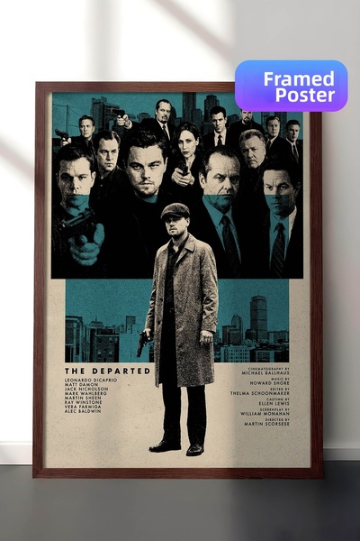 Postifull Η αφίσα The Departed με καφέ πλαίσιο, Πίνακας Κινηματογράφου και Τη...