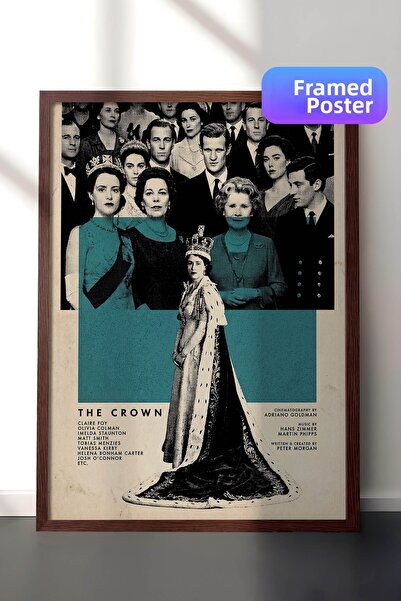 Postifull Η αφίσα The Crown με καφέ πλαίσιο, Πίνακας Κινηματογράφου και Τηλεο...