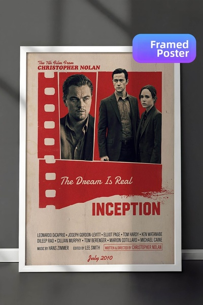Postifull Αφίσα Inception με λευκό πλαίσιο, Πίνακας Κινηματογράφου και Τηλεοπ...
