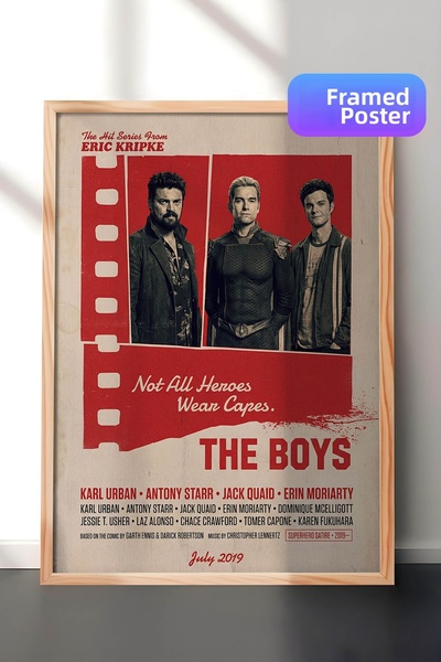 Postifull The Boys Ξύλινη Αφίσα με Πλαίσιο, Πίνακας Κινηματογράφου και Τηλεοπ...