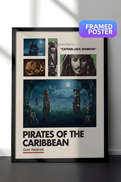 Postifull Πειρατές της Καραϊβικής Αφίσα με Μαύρο Πλαίσιο, Πίνακας Κινηματογρά...