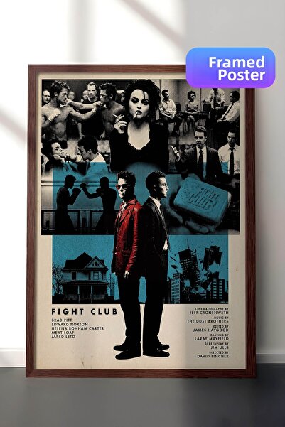 Postifull Αφίσα Fight Club με καφέ πλαίσιο, Πίνακας Κινηματογράφου και Τηλεοπ...