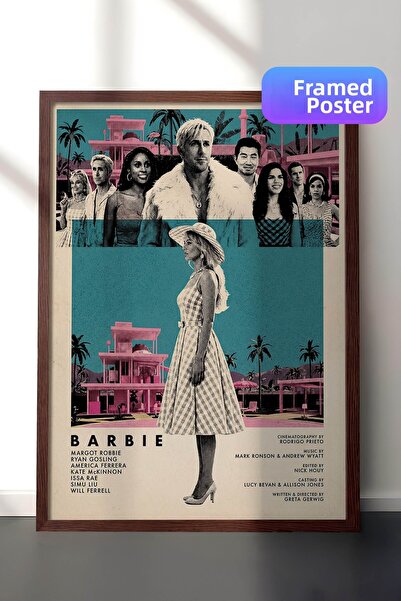 Postifull Αφίσα Barbie με καφέ πλαίσιο, Πίνακας Κινηματογράφου και Τηλεοπτική...