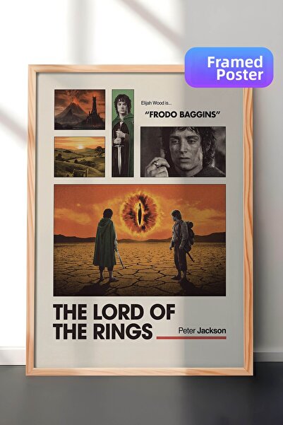 Postifull Ο Άρχοντας των Δαχτυλιδιών Ξύλινη Αφίσα με Κορνίζα, Πίνακας Κινηματ...