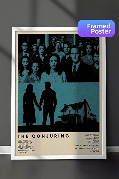 Postifull Η αφίσα The Conjuring με λευκό πλαίσιο, ζωγραφική ταινιών και σειρώ...
