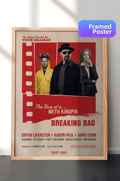 Postifull Αφίσα Breaking Bad με ξύλινο πλαίσιο, Πίνακας Κινηματογράφου και Τη...