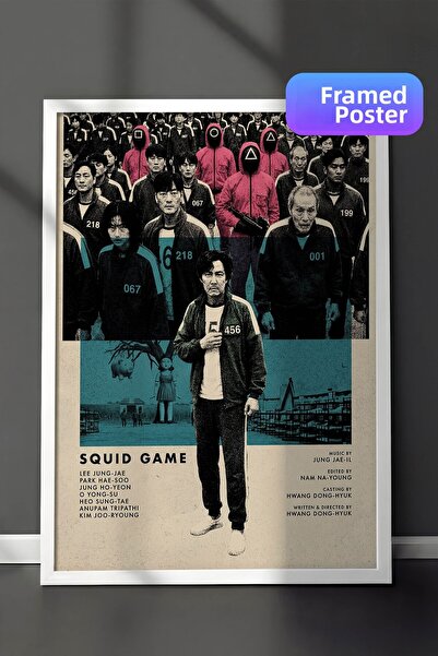 Postifull Αφίσα Squid Game με λευκό πλαίσιο, Πίνακας κινηματογράφου και τηλεο...