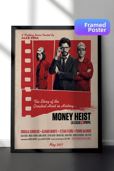 Postifull Αφίσα Money Heist με μαύρο πλαίσιο, Πίνακας Κινηματογράφου και Τηλε...