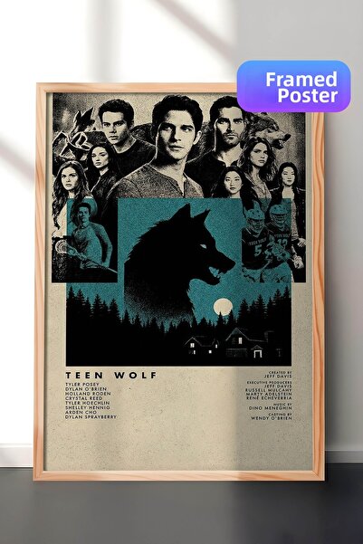 Postifull Αφίσα Teen Wolf με ξύλινο πλαίσιο, Πίνακας ταινιών και τηλεοπτικών ...