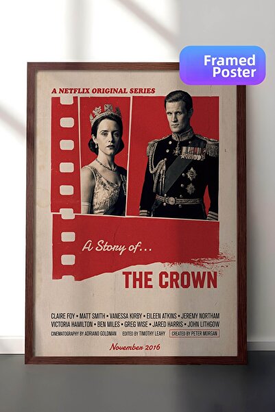 Postifull Η αφίσα The Crown με καφέ πλαίσιο, Πίνακας Κινηματογράφου και Τηλεο...