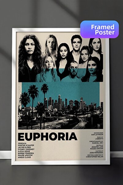 Postifull Αφίσα Euphoria με λευκό πλαίσιο, Πίνακας κινηματογράφου και τηλεοπτ...