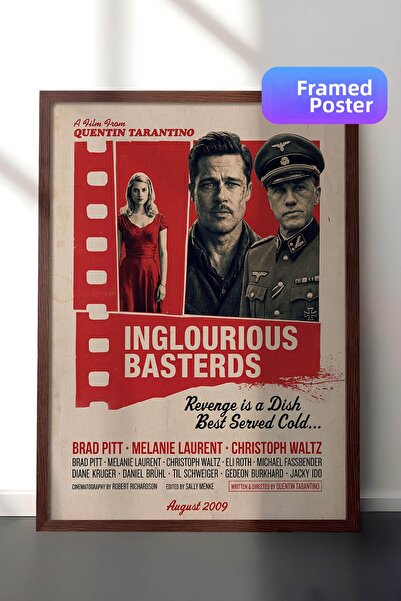 Postifull Αφίσα Inglourious Basterds με καφέ πλαίσιο, Πίνακας Κινηματογράφου ...