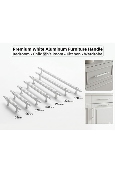 Arion White Furniture Handle Kitchen Cabinet Drawer Children's Room Etc. Kulp...