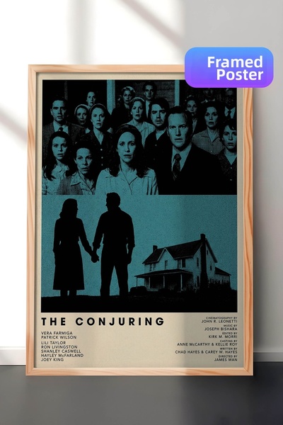 Postifull Η αφίσα The Conjuring με ξύλινο πλαίσιο, ζωγραφική ταινιών και σειρ...