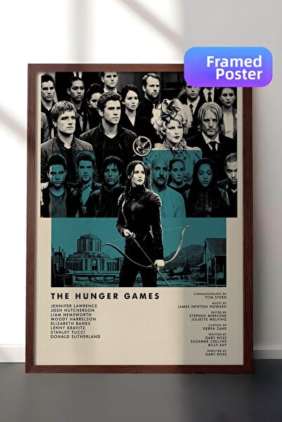 Postifull The Hunger Games Αφίσα με καφέ πλαίσιο, Πίνακας Κινηματογράφου και ...