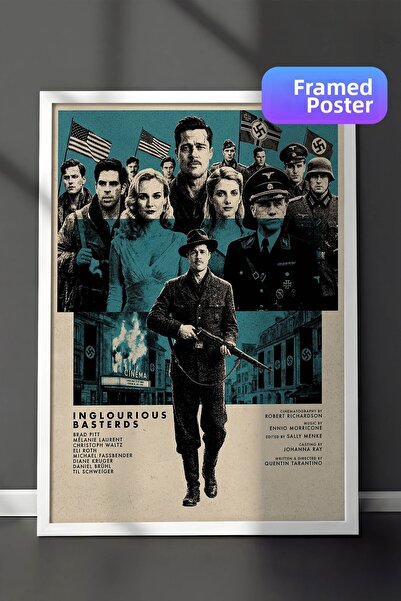 Postifull Αφίσα Inglourious Basterds με λευκό πλαίσιο, Πίνακας Κινηματογράφου...