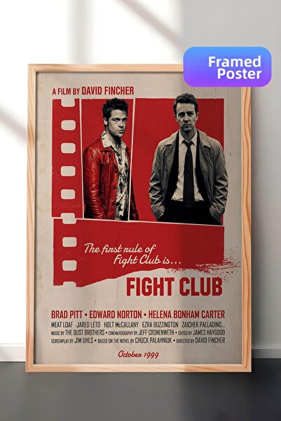 Postifull Αφίσα Fight Club με ξύλινο πλαίσιο, Πίνακας Κινηματογράφου και Τηλε...