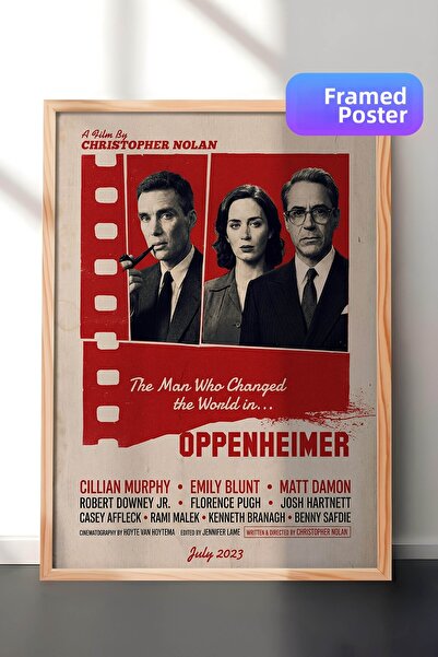 Postifull Αφίσα με ξύλινο πλαίσιο Oppenheimer, Πίνακας κινηματογράφου και τηλ...