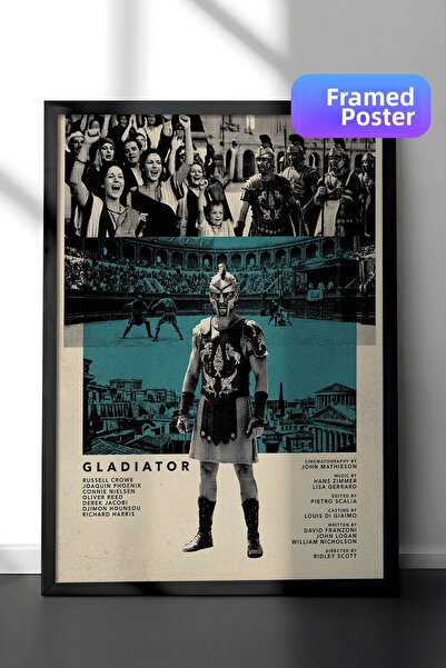 Postifull Αφίσα Gladiator με μαύρο πλαίσιο, Πίνακας κινηματογράφου και τηλεοπ...