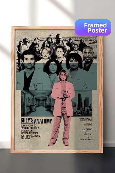 Postifull Αφίσα Grey’s Anatomy με ξύλινο πλαίσιο, Πίνακας Κινηματογράφου και ...