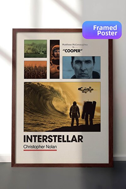 Postifull Αφίσα με καφέ πλαίσιο Interstellar, Πίνακας Κινηματογράφου και Τηλε...