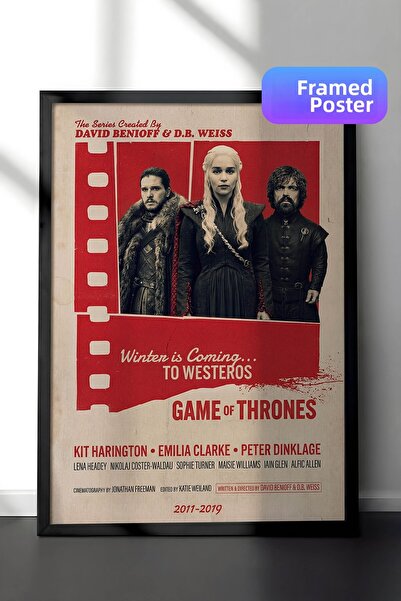 Postifull Αφίσα Game of Thrones με μαύρο πλαίσιο, Πίνακας κινηματογράφου και ...