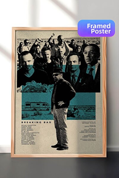 Postifull Αφίσα Breaking Bad με ξύλινο πλαίσιο, Πίνακας Κινηματογράφου και Τη...