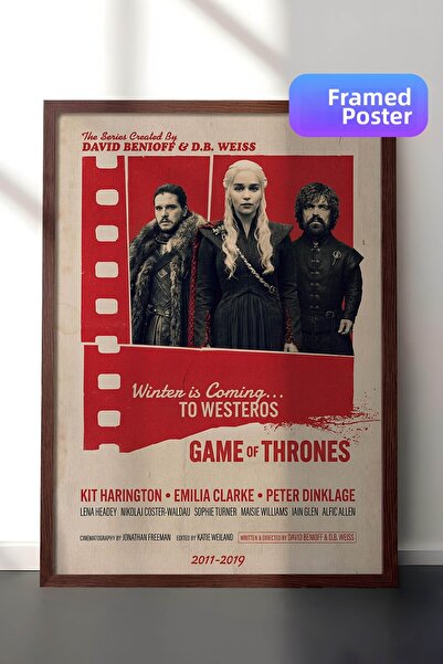 Postifull Αφίσα Game of Thrones με καφέ πλαίσιο, Πίνακας κινηματογράφου και τ...