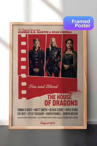Postifull Αφίσα με ξύλινο πλαίσιο House of the Dragon, Πίνακας Κινηματογράφου...