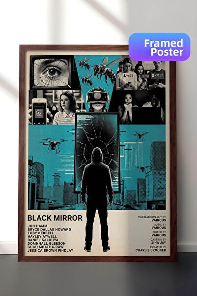 Postifull Αφίσα Black Mirror με καφέ πλαίσιο, Πίνακας Κινηματογράφου και Τηλε...