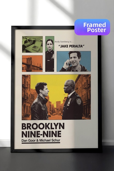 Postifull Αφίσα Brooklyn Nine-Nine με μαύρο πλαίσιο, Πίνακας κινηματογράφου κ...
