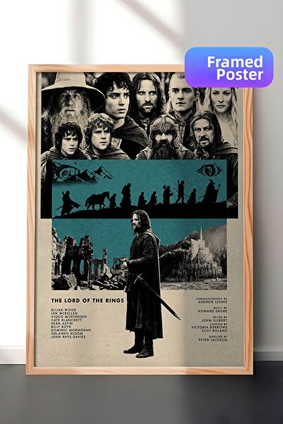 Postifull Ο Άρχοντας των Δαχτυλιδιών Ξύλινη Αφίσα με Κορνίζα, Πίνακας Κινηματ...