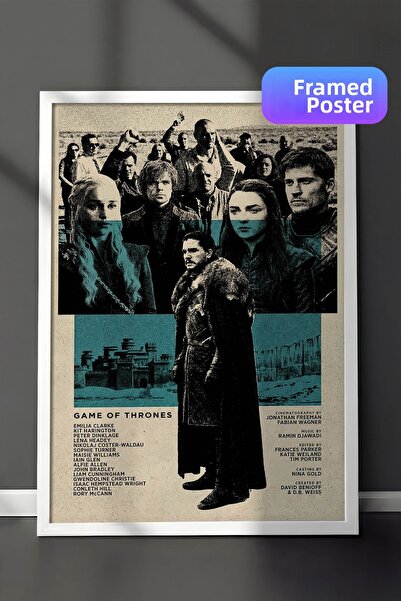 Postifull Αφίσα Game of Thrones με λευκό πλαίσιο, Πίνακας κινηματογράφου και ...