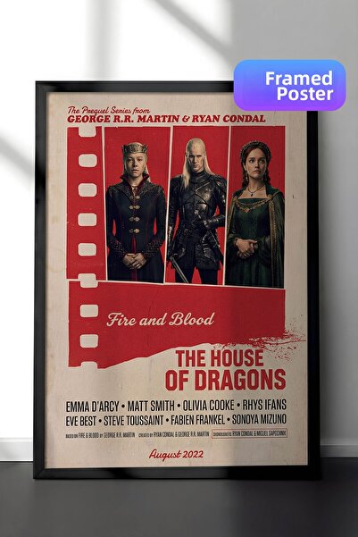 Postifull Αφίσα House of the Dragon με μαύρο πλαίσιο, Πίνακας Κινηματογράφου ...