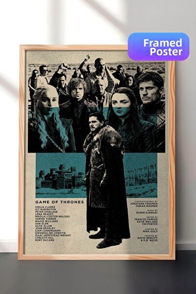 Postifull Αφίσα Game of Thrones με ξύλινο πλαίσιο, Πίνακας Κινηματογράφου και...