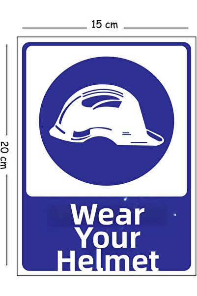 Mayeka Metal Sign: Do Not Wear a Helmet 15X20 cm Warning Work Safety Sign