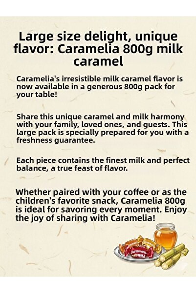 Sarvan Caremelia 800Gr Milk Caramel Soft Candy for the Holidays, Gifts, Treats