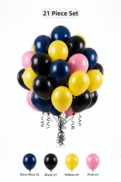 BALOMİS Black Midnight Blue Balloon Set 21 Pieces Adult Birthday Party Decora...