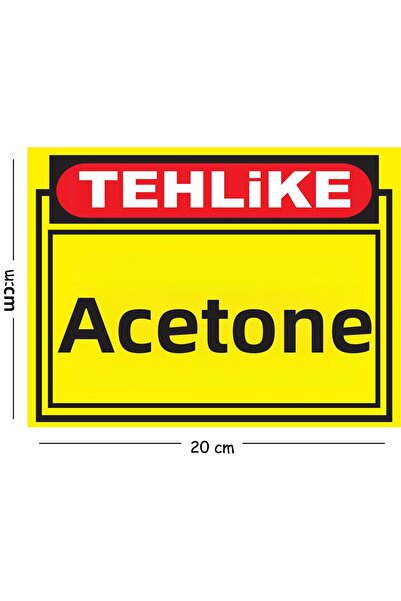Mayeka Metal Danger Acetone 15X20 cm Warning Work Safety Sign
