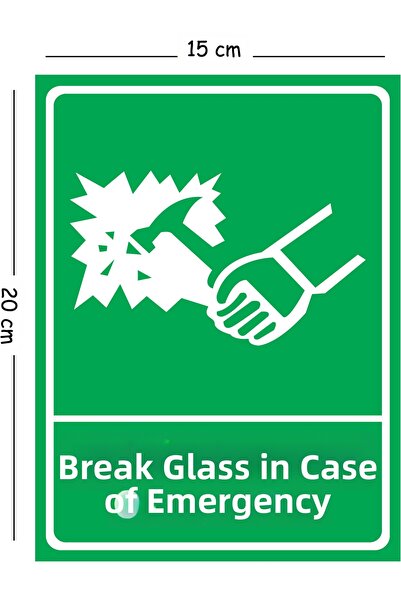 Mayeka Metal Break Glass in Case of Emergency 15X20 cm Warning Work Safety Sign