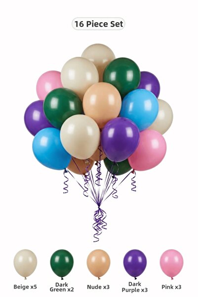 BALOMİS Surprise Party Balloon Set Sand White Skin Color 16 Pieces Celebratio...