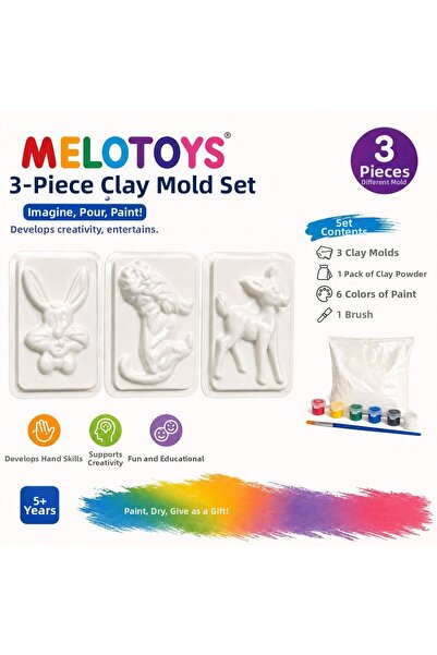 Melo TOYS مجموعة تلوين تعليمية بقوالب الجبس - لعبة الحرف اليدوية والمهارات ال...