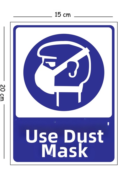 Mayeka Metal Dust Mask Use 15X20 cm Warning Work Safety Sign