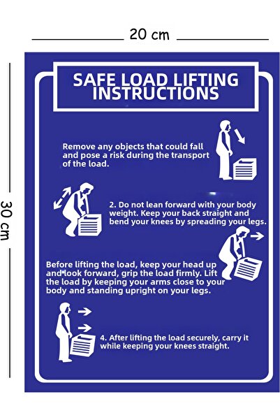 Mayeka Metal Safe Load Lifting Instruction 20X30 cm A4 Warning Work Safety Sign